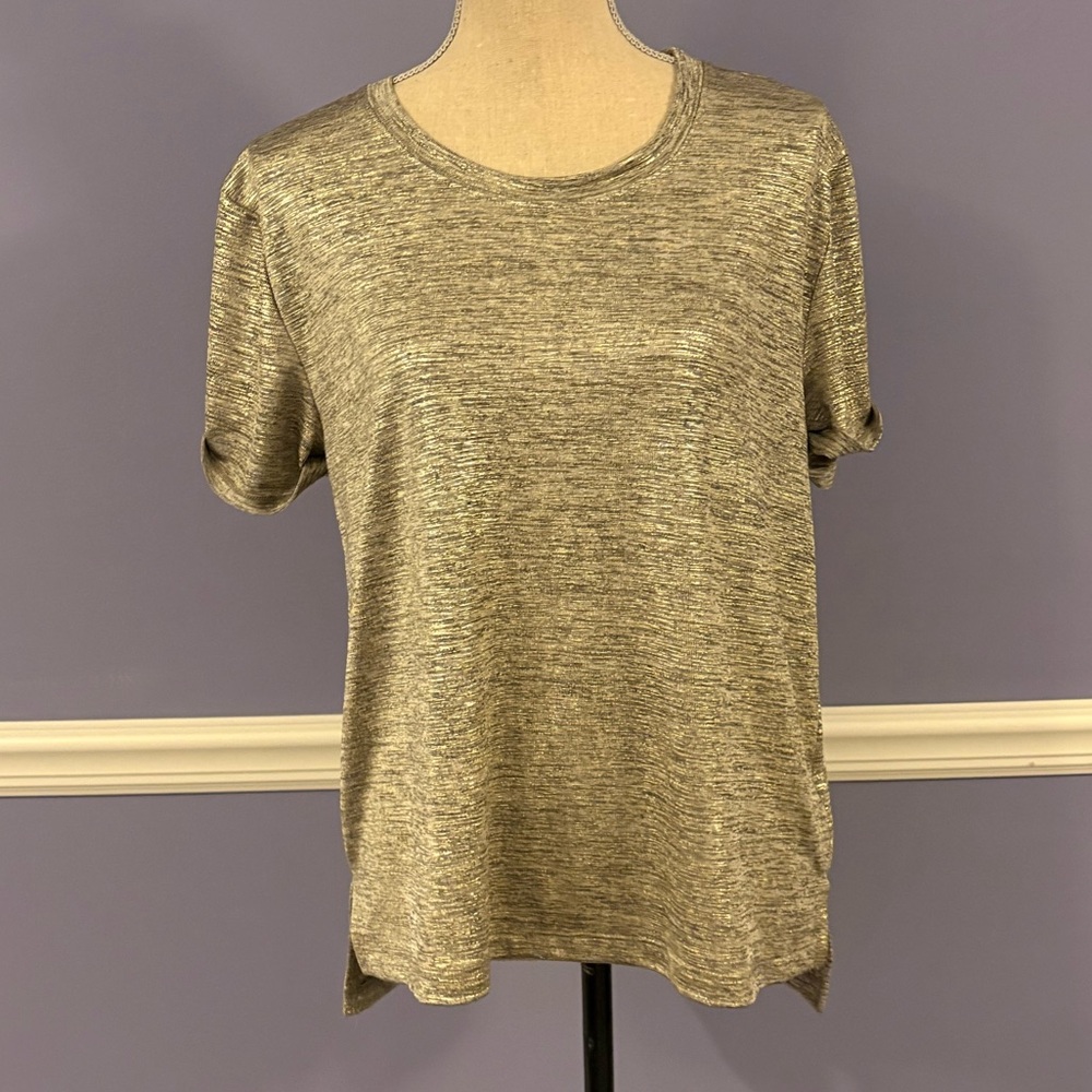 Deletta Gold Short Sleeve Top